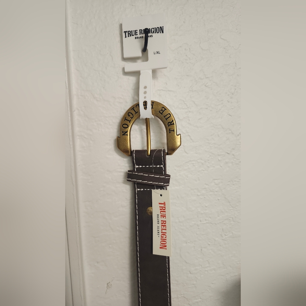True Religion Brown and Gold Belt Accessory